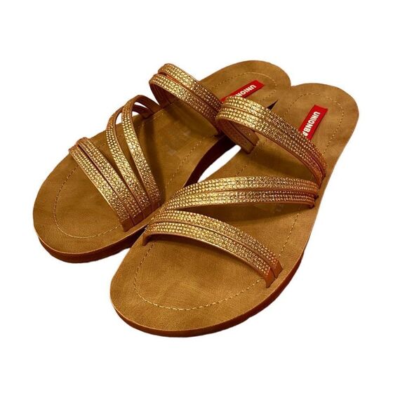 UNIONBAY Sailer Jeweled Strappy Sandals in Rose Gold in ladies 8M - Picture 1 of 5
